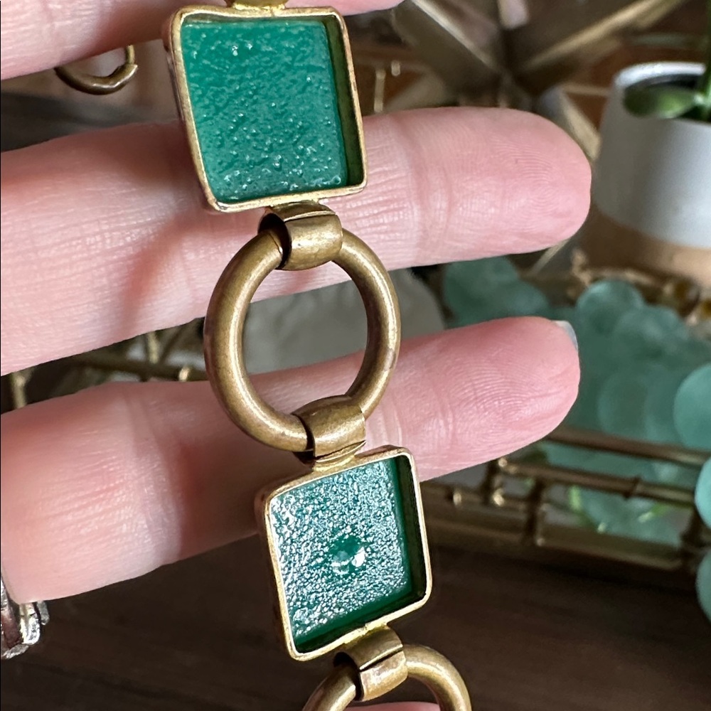 RARE Peking “Jade” German Brass Bracelet Vintage or Antique - Picture 11 of 12